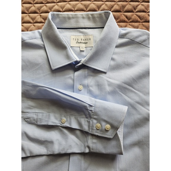Ted Baker Other - Ted Baker Endurance Men's Blue White Long Sleeve Flip Cuff Shirt, 16.5 32/33